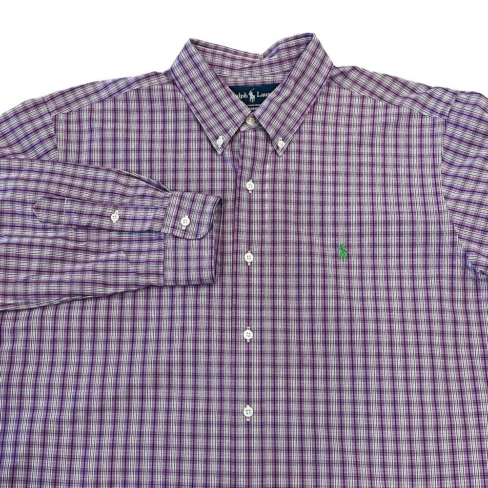 Ralph Lauren Shirt Mens Frat XL Preppy Nantucket New England Purple Colorful